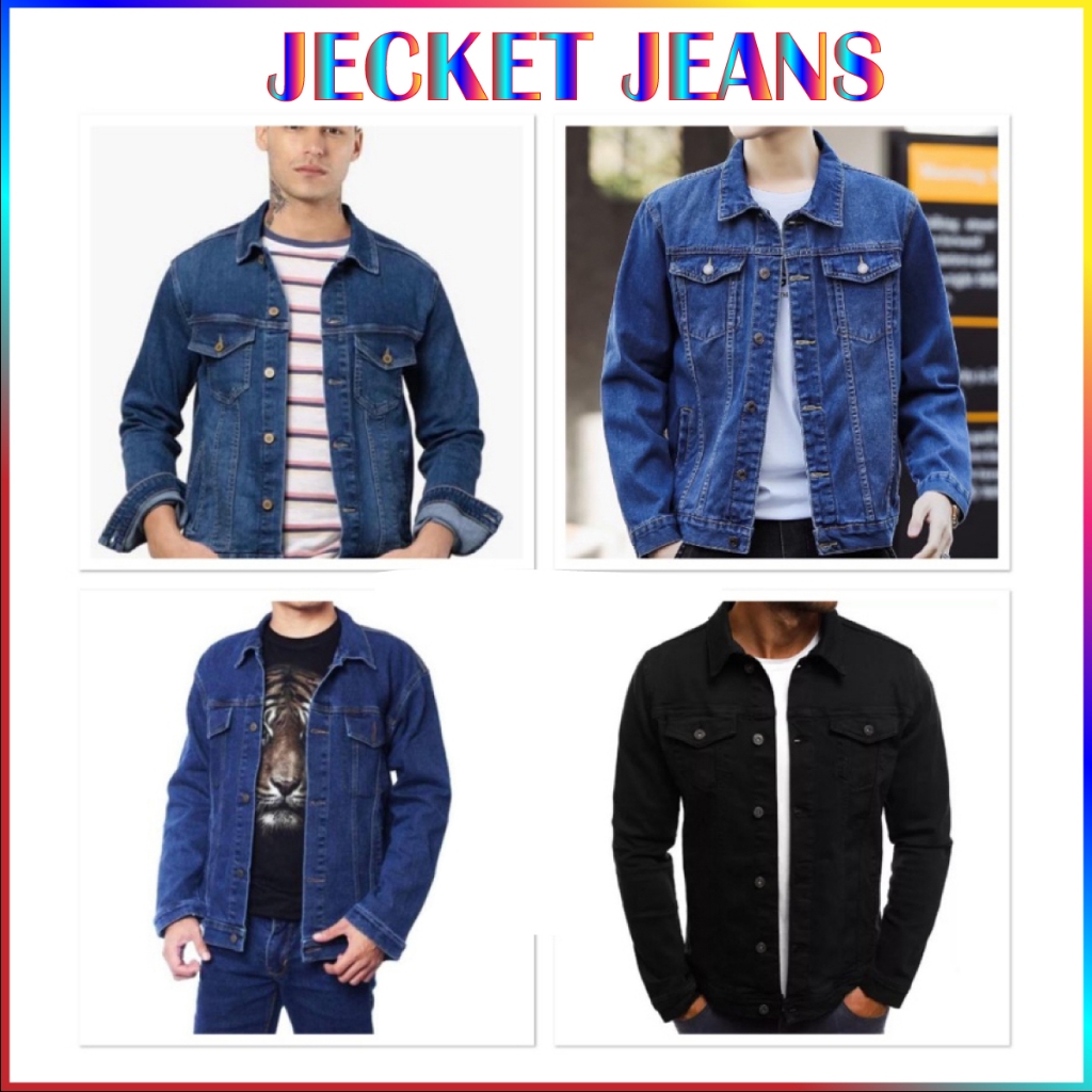 Size S 3XL High Quality Fashionable Long Sleeve Men s Denim Jeans Jacket Ready Stock Shopee Malaysia