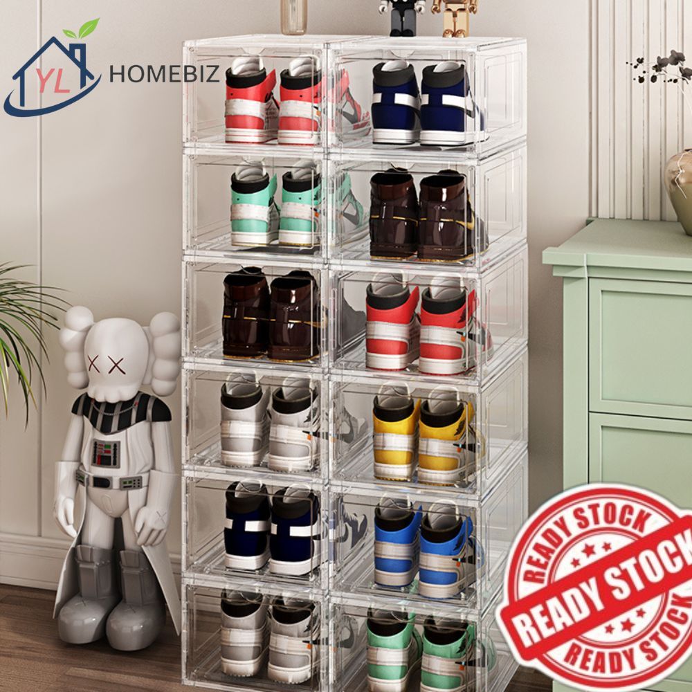Shoe Organizer, Shoe Boxes Clear Plastic Stackable, Space Saving ...