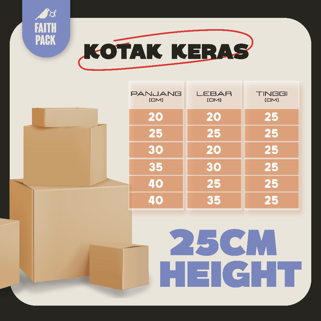 FAITH PACK 25cm Height Kotak Carton Box Packaging Box Paper Box Small ...