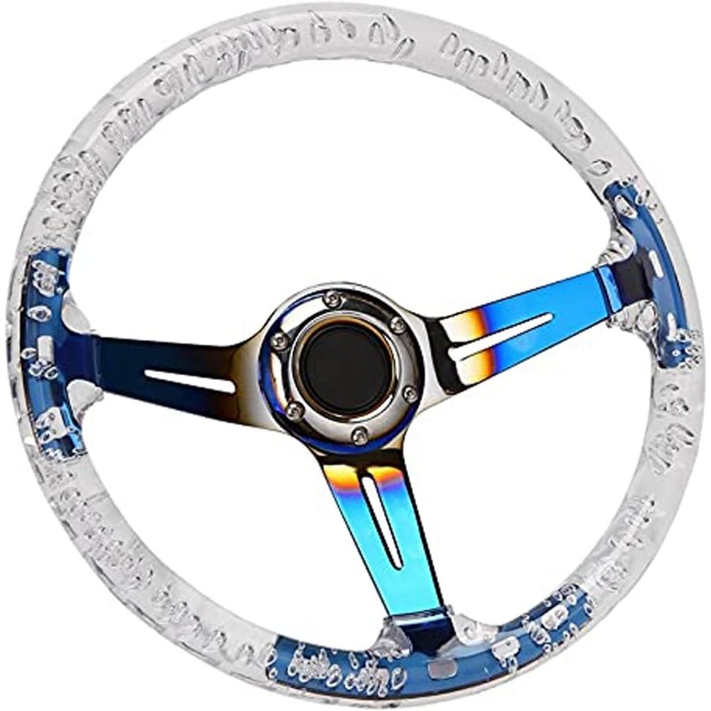 14in Univesal Cabon Fibe Acing Steeing Wheel, 6-Bolt