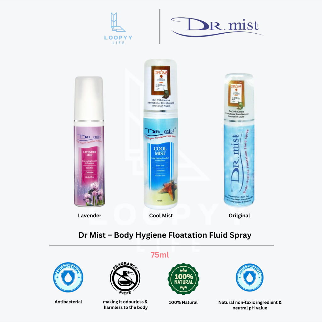 100% Authentic] Dr Mist Body Spray 75ml Lavender, Cool Mist and