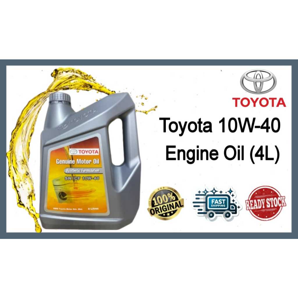 Toyota SN/CF 10W40 Semi Synthetic Engine Oil (4 Liter) Yaris, Camry ...