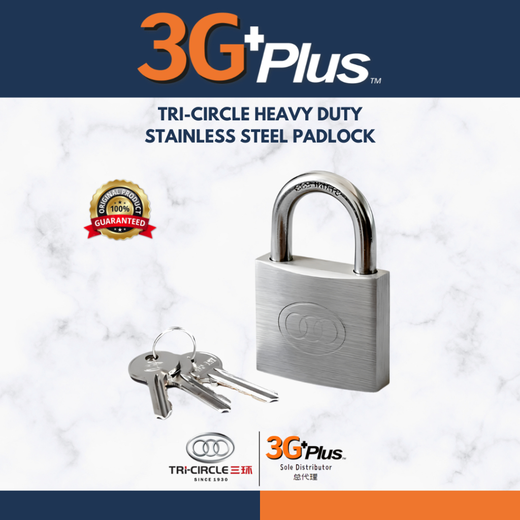Tri-Circle Heavy Duty Stainless Steel Anti Rust Padlock Weatherproof ...