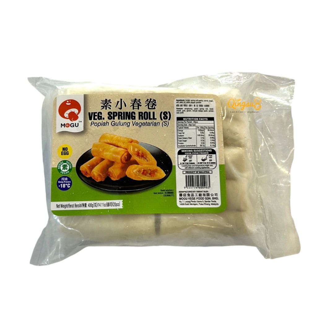 Mogu, Vegetarian Frozen Spring Rolls (20pcs / 400g) 素小春卷 | Shopee Malaysia
