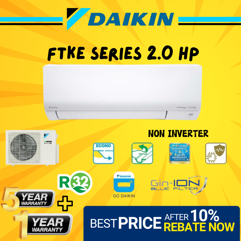 (OFFER) Daikin 2.0HP R32 Air Conditioner R32 Non Inverter FTV-PB Series ...