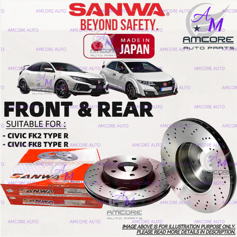 HONDA CIVIC TYPE R FK8 FK2 - SANWA BRAKE DISC ROTOR / SPORT BRAKE DISC ...