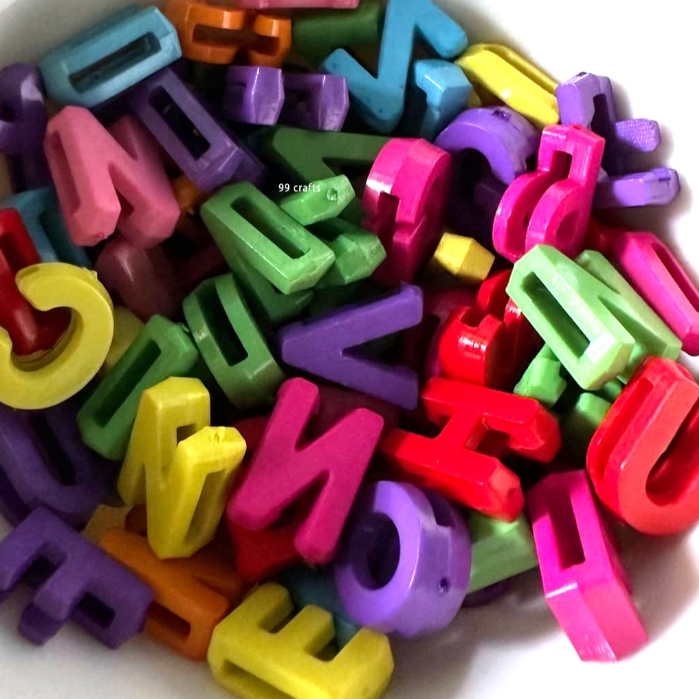 100 pcs DIY mix ABC Beads, alphabet letters charm, for DIY bracelet ...