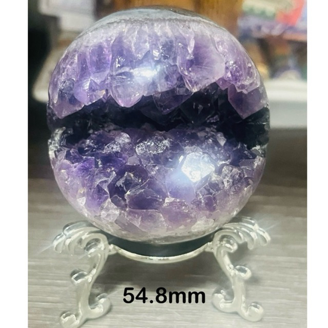 Natural Uruguay Amethyst open mouth smiling sphere free holder | Shopee ...
