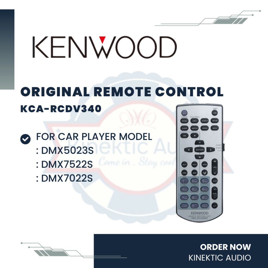 Kenwood original remote control for car player model DMX5023S, DMX7522S ...
