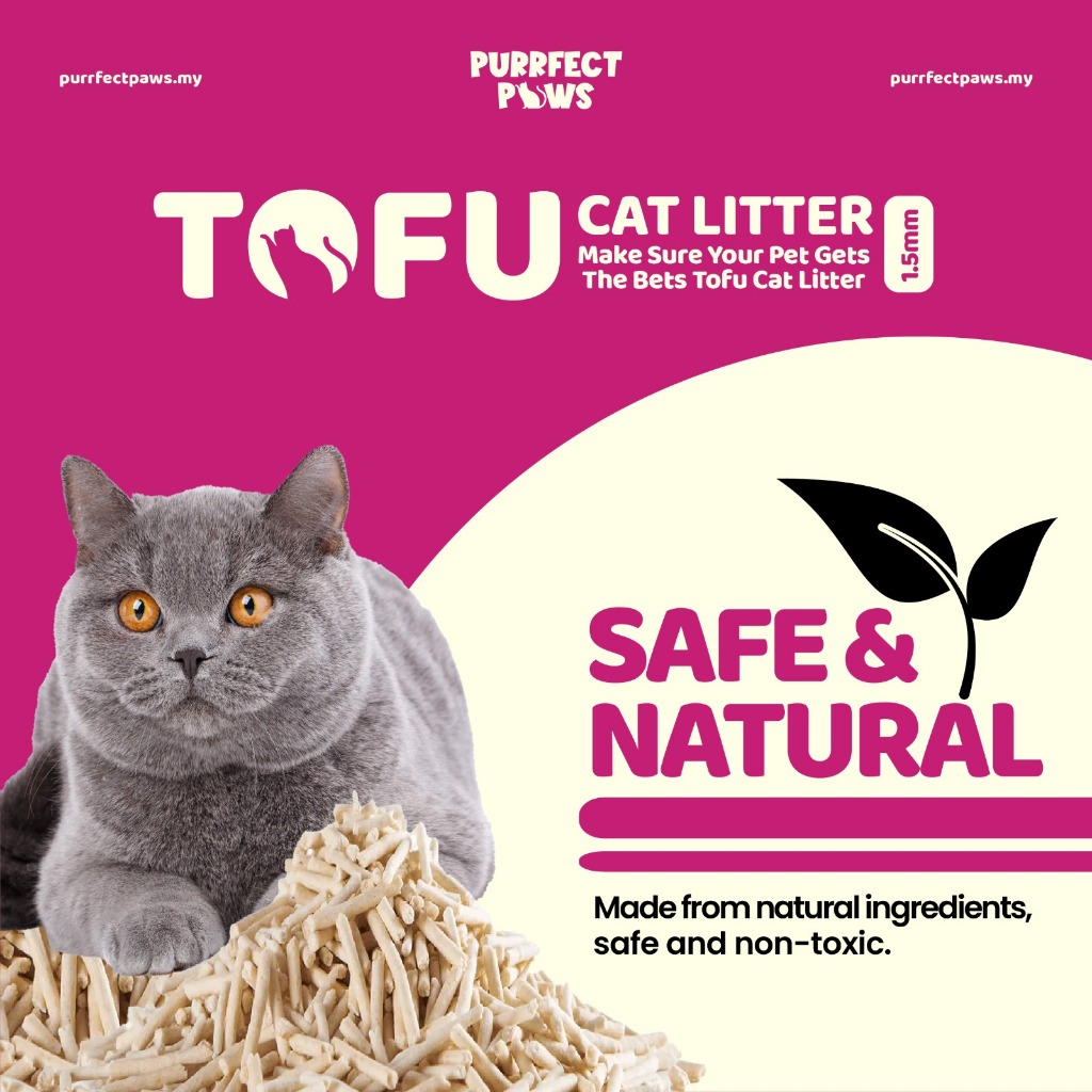 READY STOCK PURRFECTPAWS 1.5MM Ultra Thin Premium Quality Natural Tofu Cat Litter Sand 2.5KG Shopee Malaysia