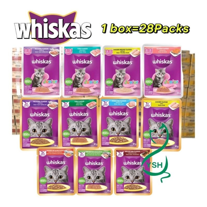 Whiskas Pouch Wet Cat Food ( 80g x 28 packs ) | Shopee Malaysia