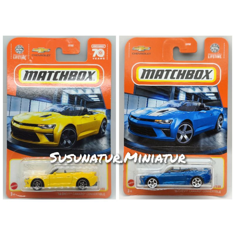 Matchbox '16 Chevy Camaro Convertible (Card) MBX 2023 2024 Miniature ...