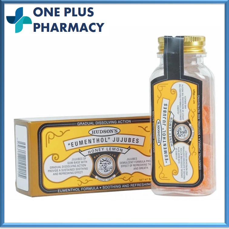 Hudson's Eumenthol Jujubes Bottle [Honey Lemon] (50g) | Shopee Malaysia
