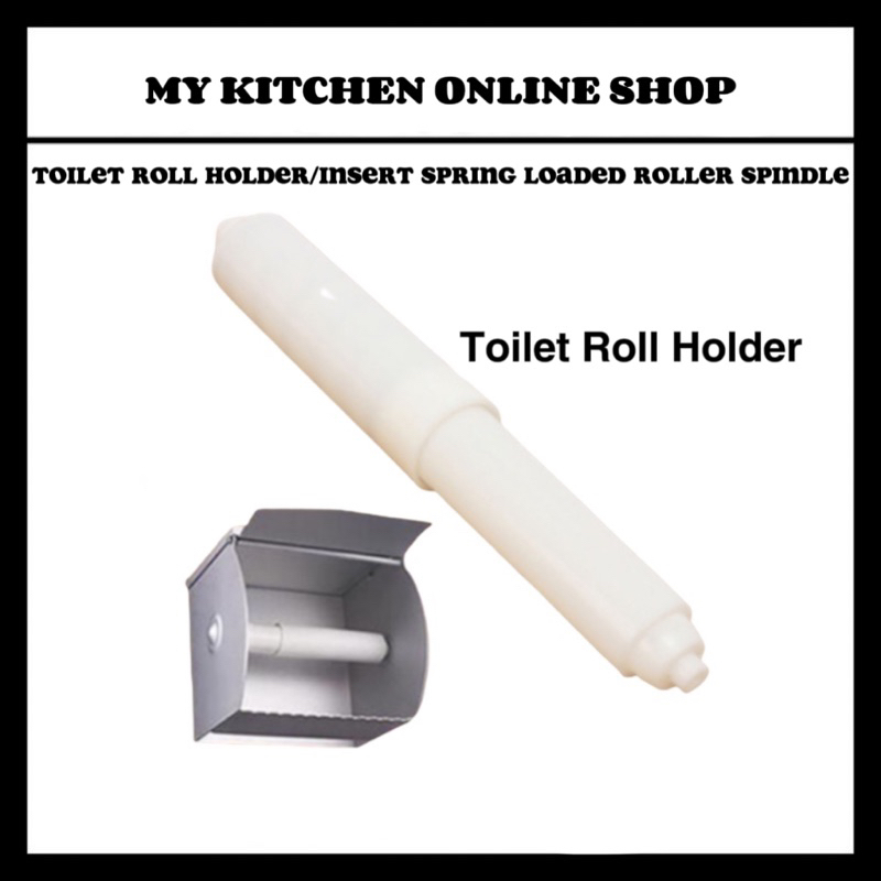 Replacement Home Toilet Roll Holder/Insert Spring Loaded Plastic Roller