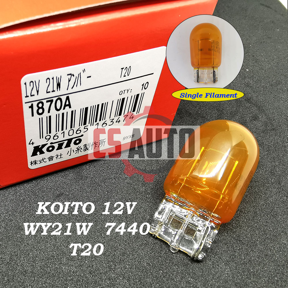 CS 1pc x Koito JAPAN Original 12V T20 WY21W 7440 1870A Bulb Signal ...