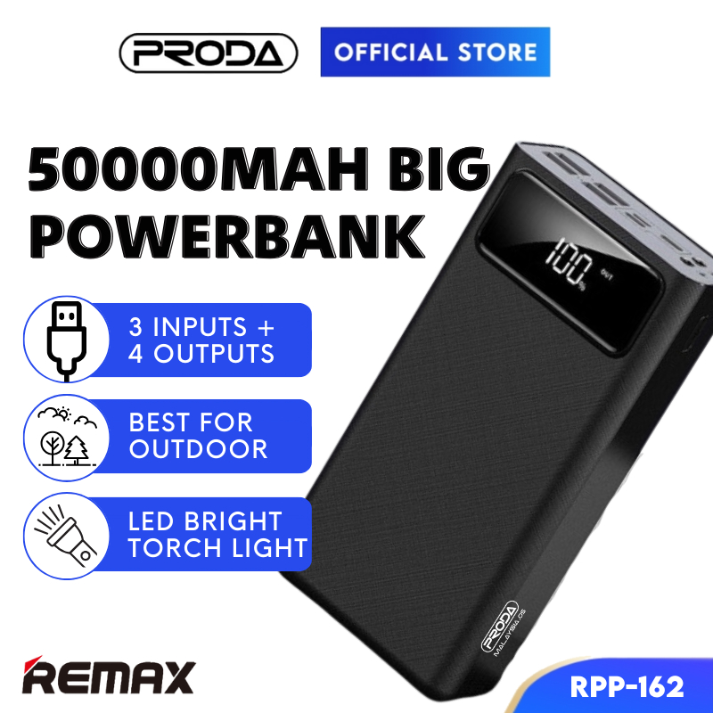 REMAX Powerbank 50000mAh Powerbank USB Powerbank Type C Input 2A RPP ...