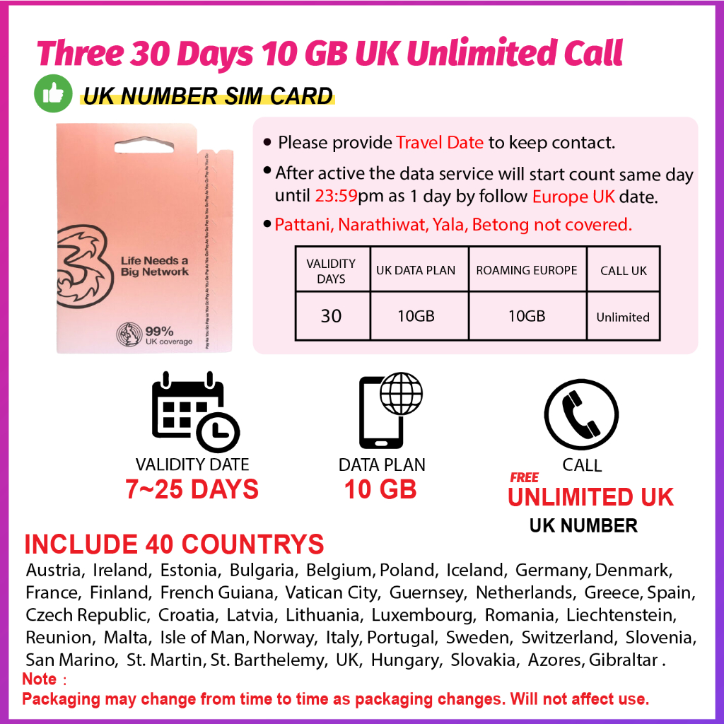 【UK EUROPE】【25 Days 6/8/11/16/22GB 】Vodafone Sim Card Europe Turkey Switzerland UK Travel