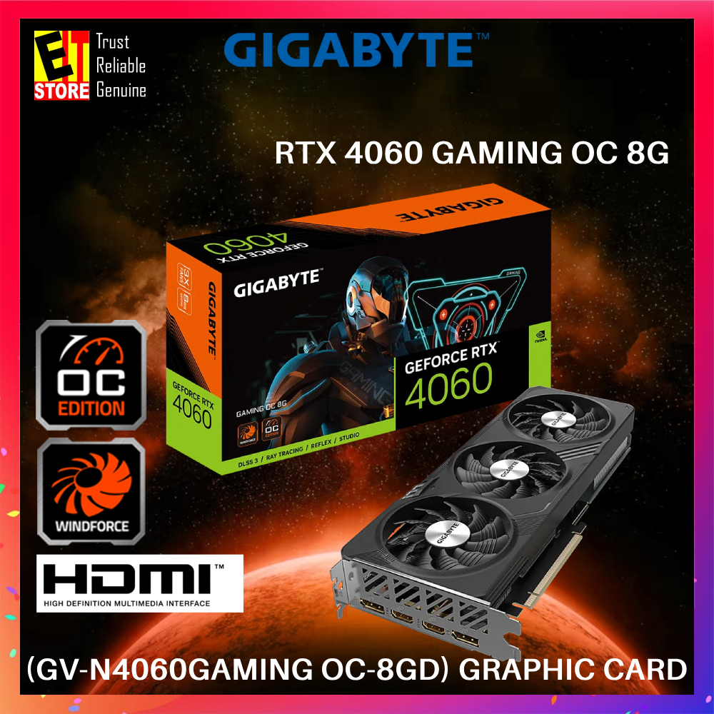  GIGABYTE GeForce RTX 4060 AERO OC 8G Graphics Card, 3X  WINDFORCE Fans, 8GB 128-bit GDDR6, GV-N4060AERO OC-8GD Video Card :  Electronics