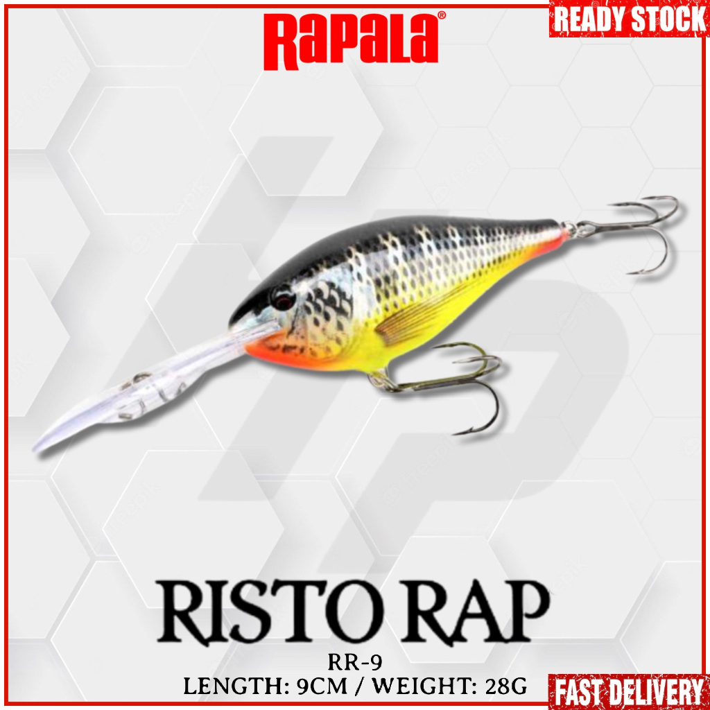 Rapala Risto Rap RR-9 Deep Runner Floating Fishing Lure (9cm