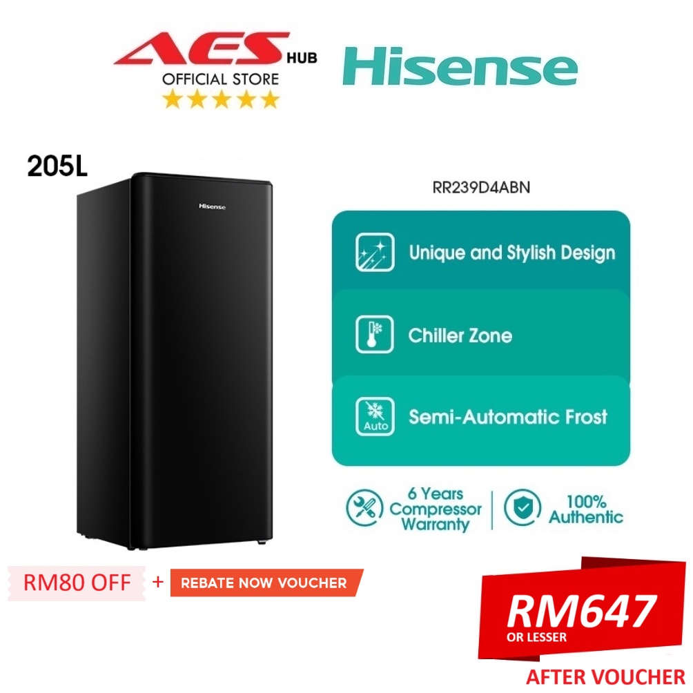 OWN COURIER HISENSE 205L Gross Refrigerator Single Door Fridge Peti