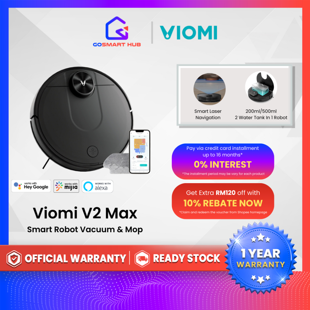 Mijia Viomi V2 Max Robot Vacuum & Mop 云米 | Lds Laser Navigation System ...