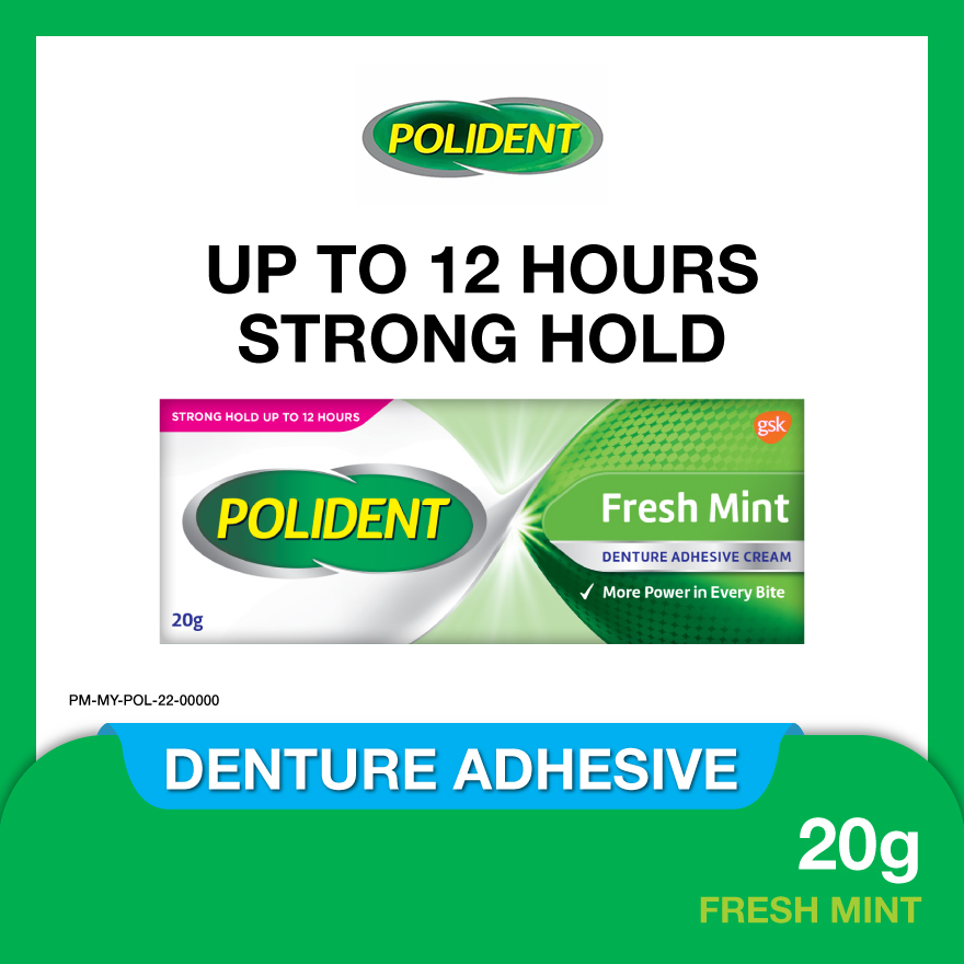 Polident Denture Adhesive Teeth Fixative Fresh Mint (20g) Shopee