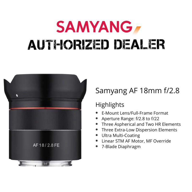 (SAMYANG OFFICIAL MALAYSIA)Samyang AF 18mm F/2.8 E-Mount Lens/Full ...