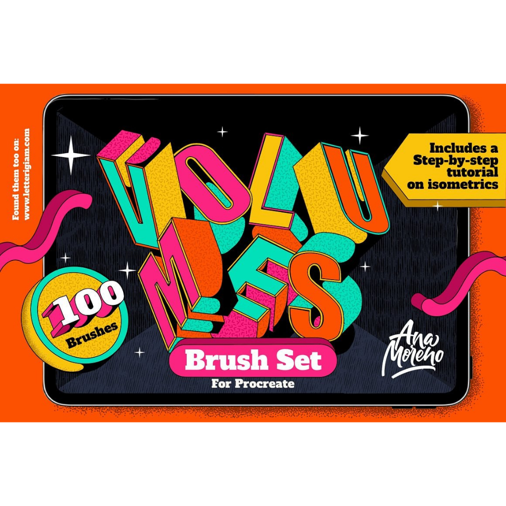 [P350] Volumes Brush Set for Procreate | 3D Volumetric Isometric ...