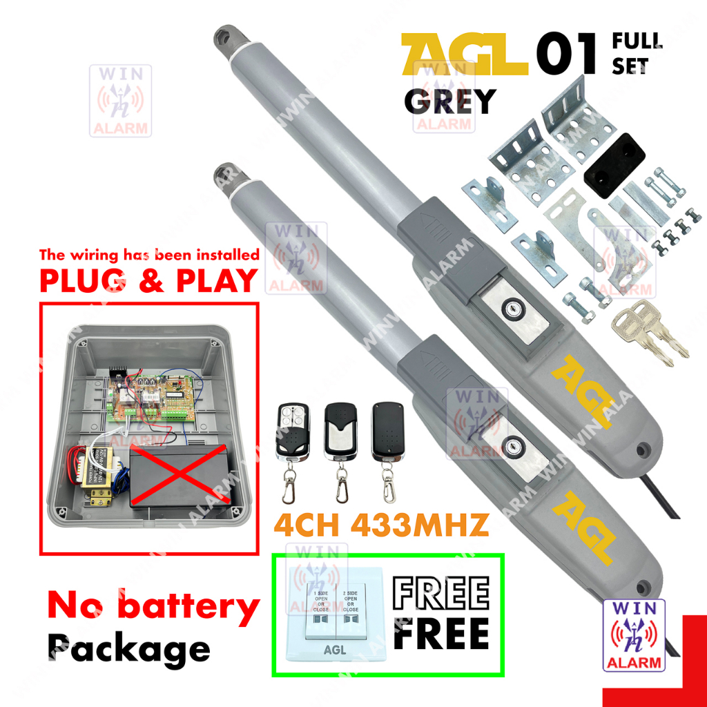 AGL 01 ( 4CH 433MHZ ) ( FUll SET ) HEAVY DUTY SWING ARM AUTOGATE ARM ...