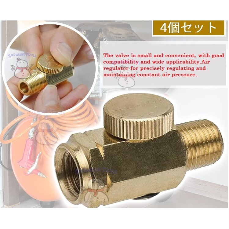 1/4'' NPT Air Regulator Valve Brass Connector Pneumatic Tool Flow ...
