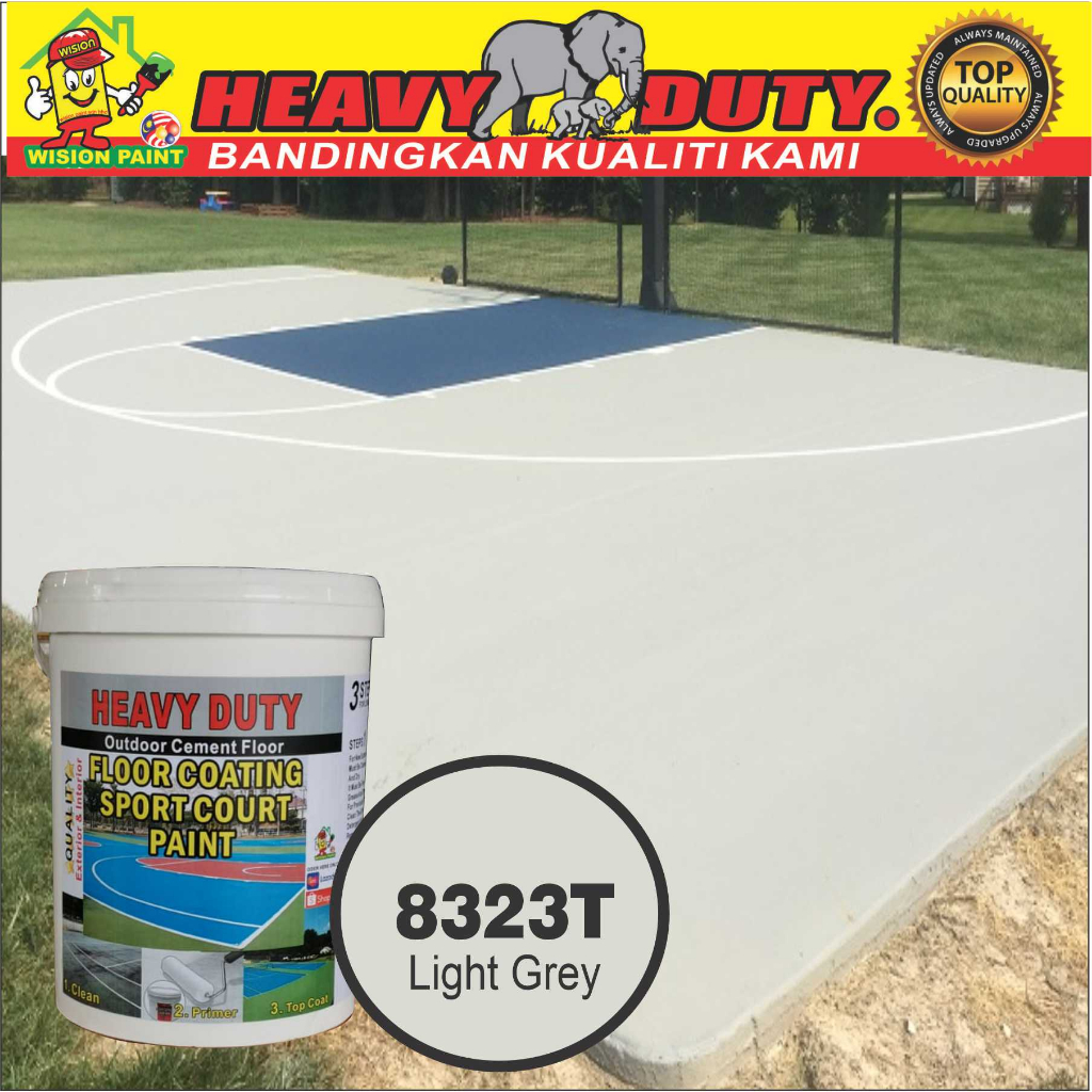 8323T LIGHT GREY 5L FLOOR COATING ( SPORT COURT PAINT ) FOR CEMENT ...