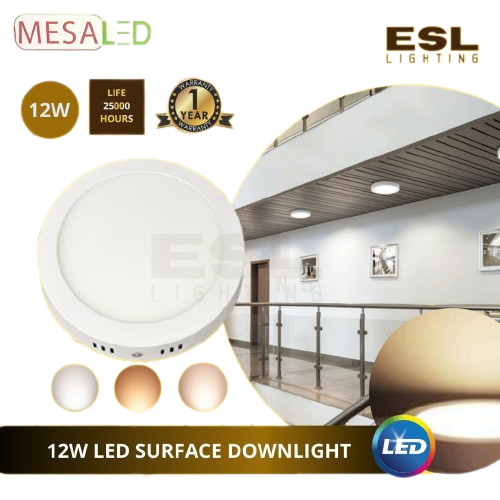 ESL LIGHTING MESALED LED Light 12W LED Surface Downlight Round ...