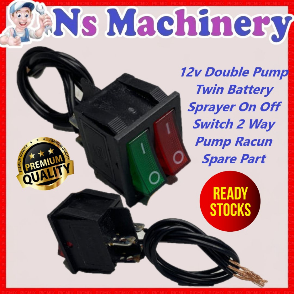 12v Double Pump Twin Battery Sprayer On Off Switch 2 Way Pump Racun ...