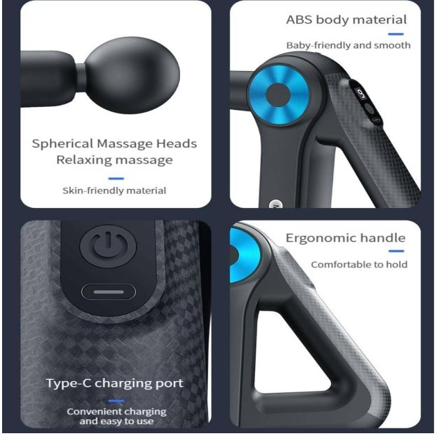 Professional Triangle Massage Gun 9 Speed 9 Massage Head Fitness Muscle ...