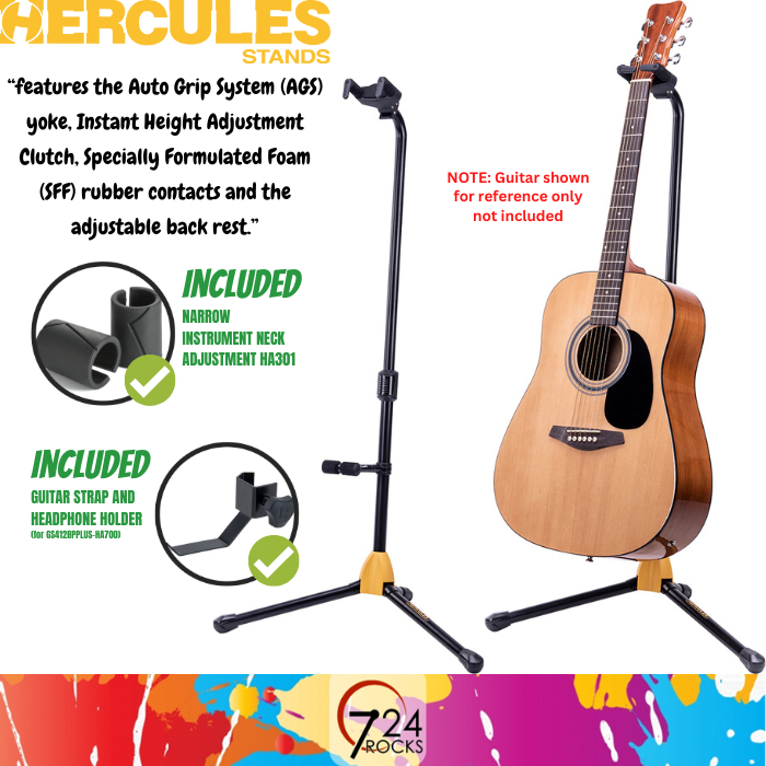 HERCULES stands Hercules GS412B PLUS Stands AutoGrip Guitar Stand with
