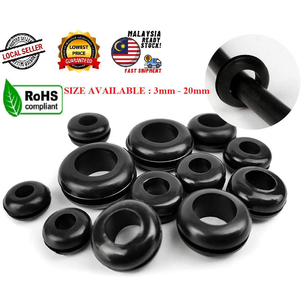 [1 PCS] Rubber Grommet RING Panel Hole 3mm20mm Cable Wire Protective Ring Waterproof Snap