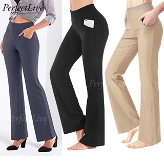 Women Skinny Yoga Pants High Waist Flare Leggings Tummy Control Gym Flared  Pants Plus Size Trousers Training And Exercise