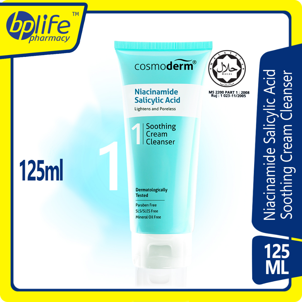 Cosmoderm Niacinamide Salicylic Acid Soothing Cream Cleanser 125ml Shopee Malaysia