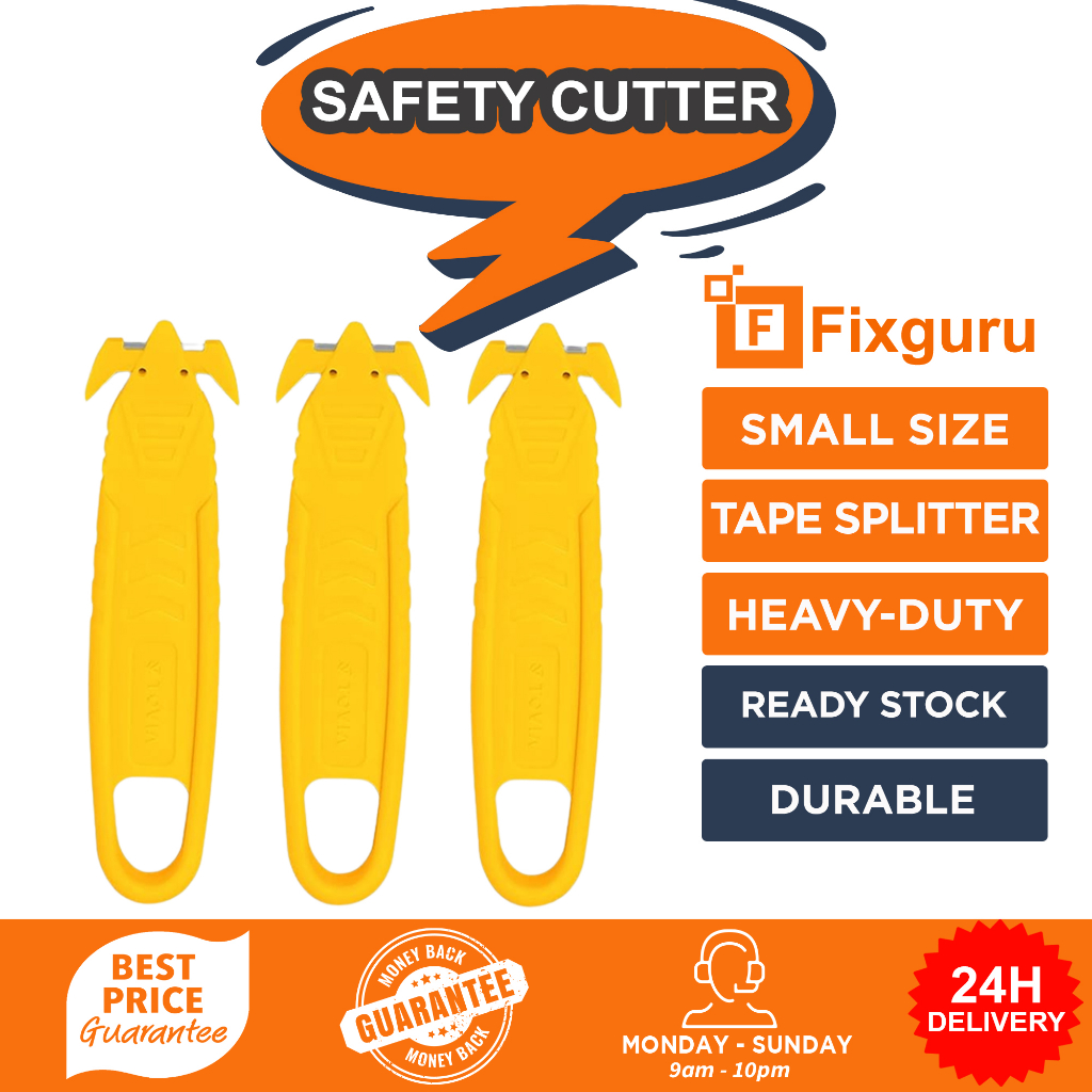 Fixguru Safety Cutter Multipurpose Safety Wrap Unboxing Cutter Steel