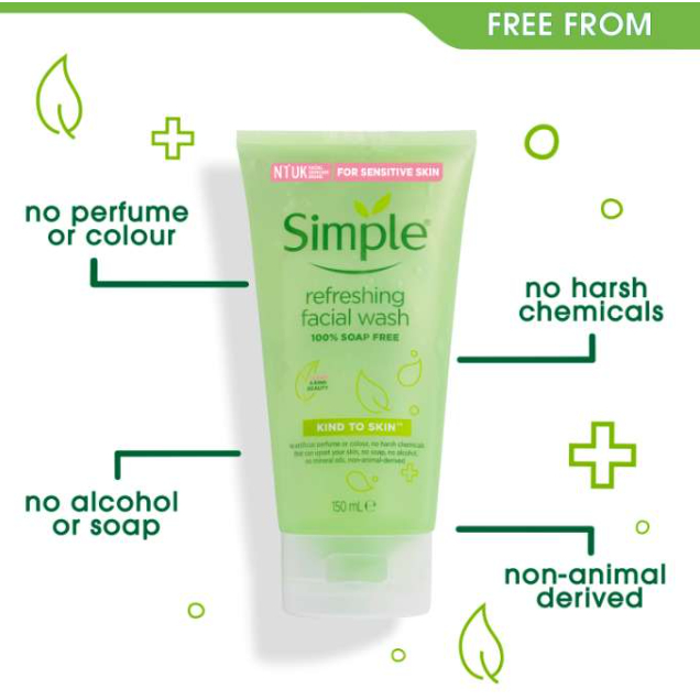 Simple Refreshing Facial Wash Gel 150ml ORIGINAL & LONG EXPIRY Shopee