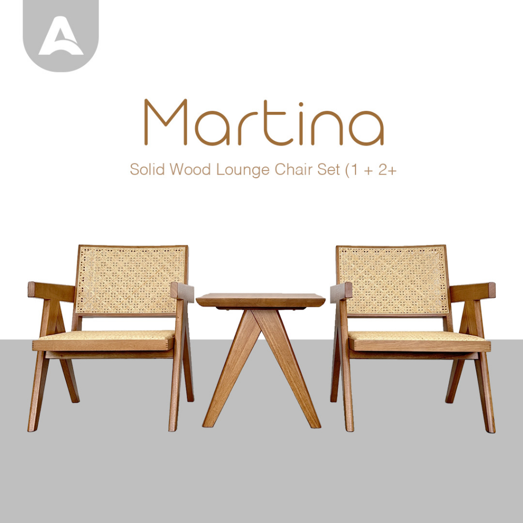 Arturo Martina Arm Chair + Side Table Set (1 + 2) / Martina Arm Chair
