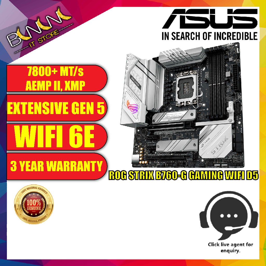 ASUS ROG STRIX B760G GAMING WIFI D5 MOTHERBOARD Shopee Malaysia