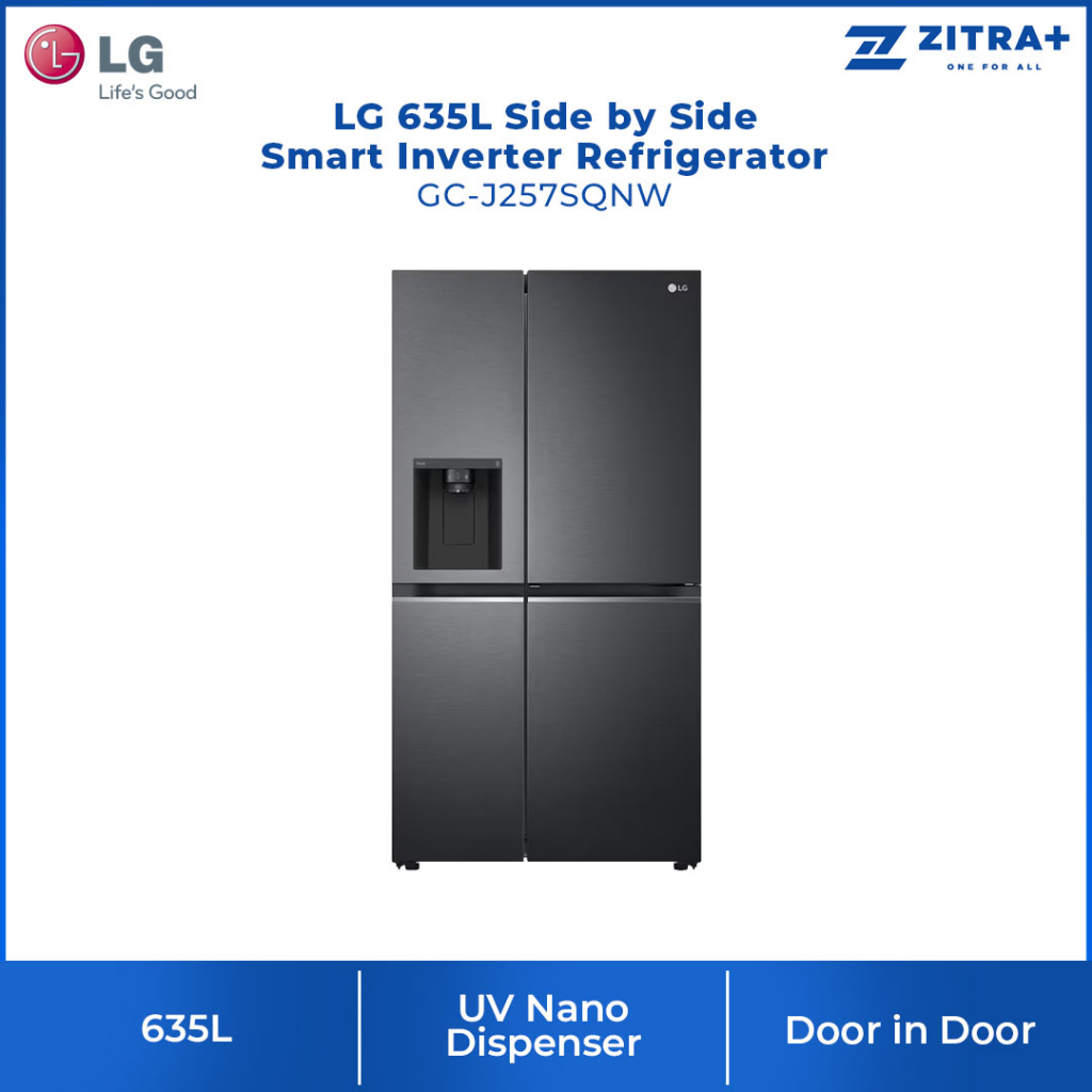 LG 635L Side by Side Smart Inverter Refrigerator Matte GCJ257SQNW