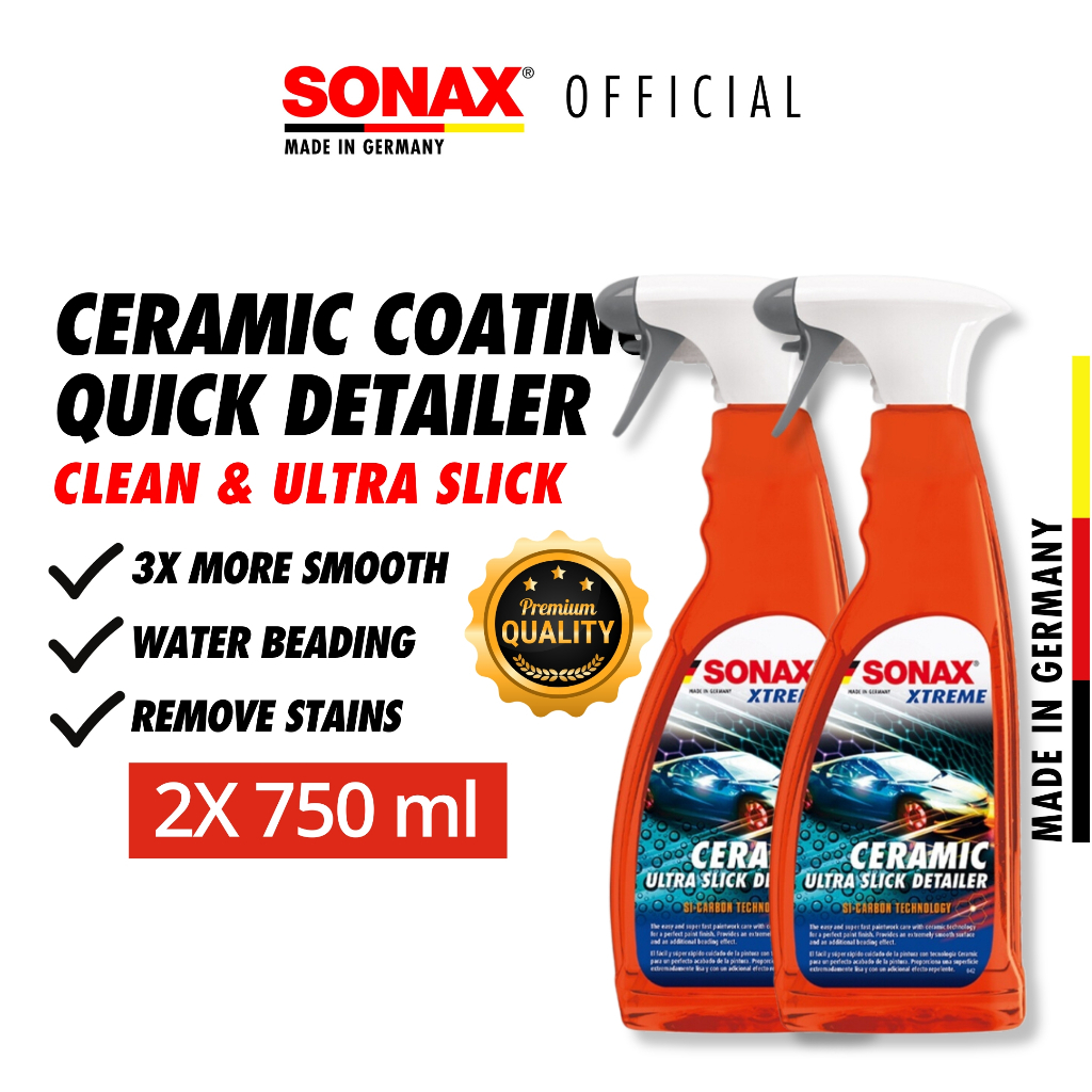 SONAX Ceramic Coating Quick Detailer Ultra Slick 750ml Bundle SiO2