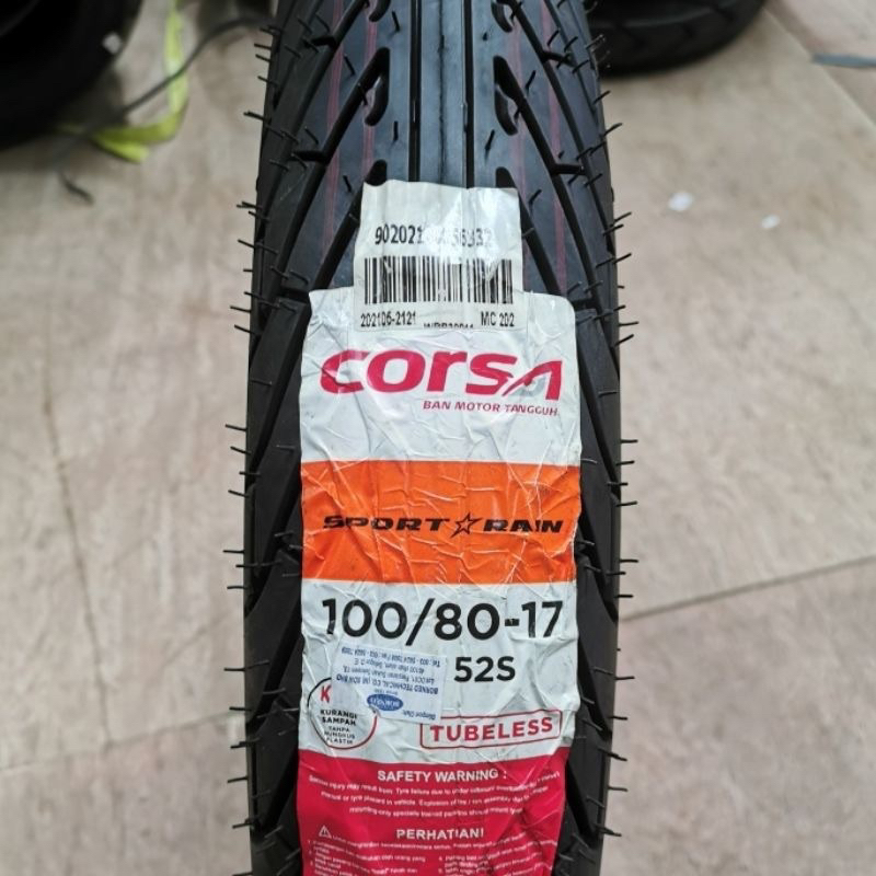 100 ORIGINAL CORSA SPORT RAIN TYRE TAYAR TIRE TUBELESS CORSA HUJAN