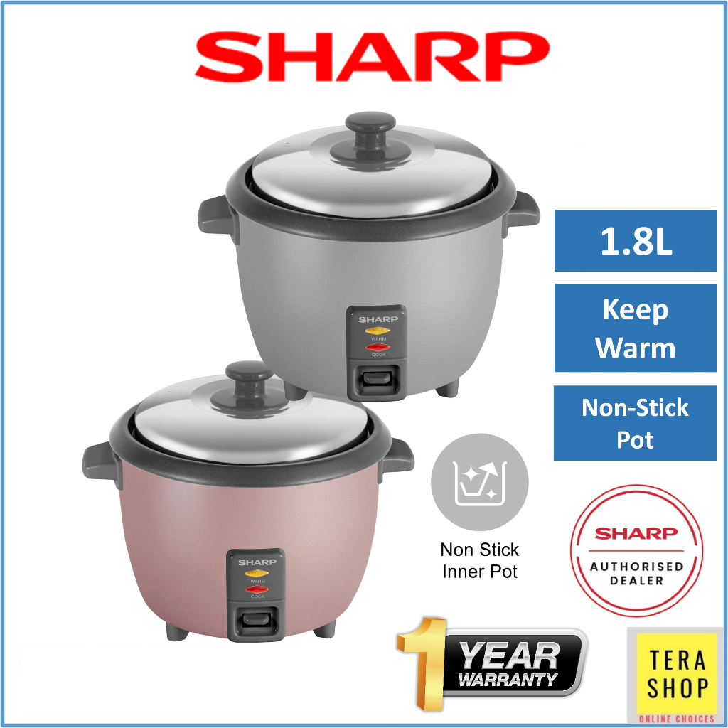 Sharp KSH188S 1.8L Rice Cooker with Non Stick Inner Pot Keep Warm ...
