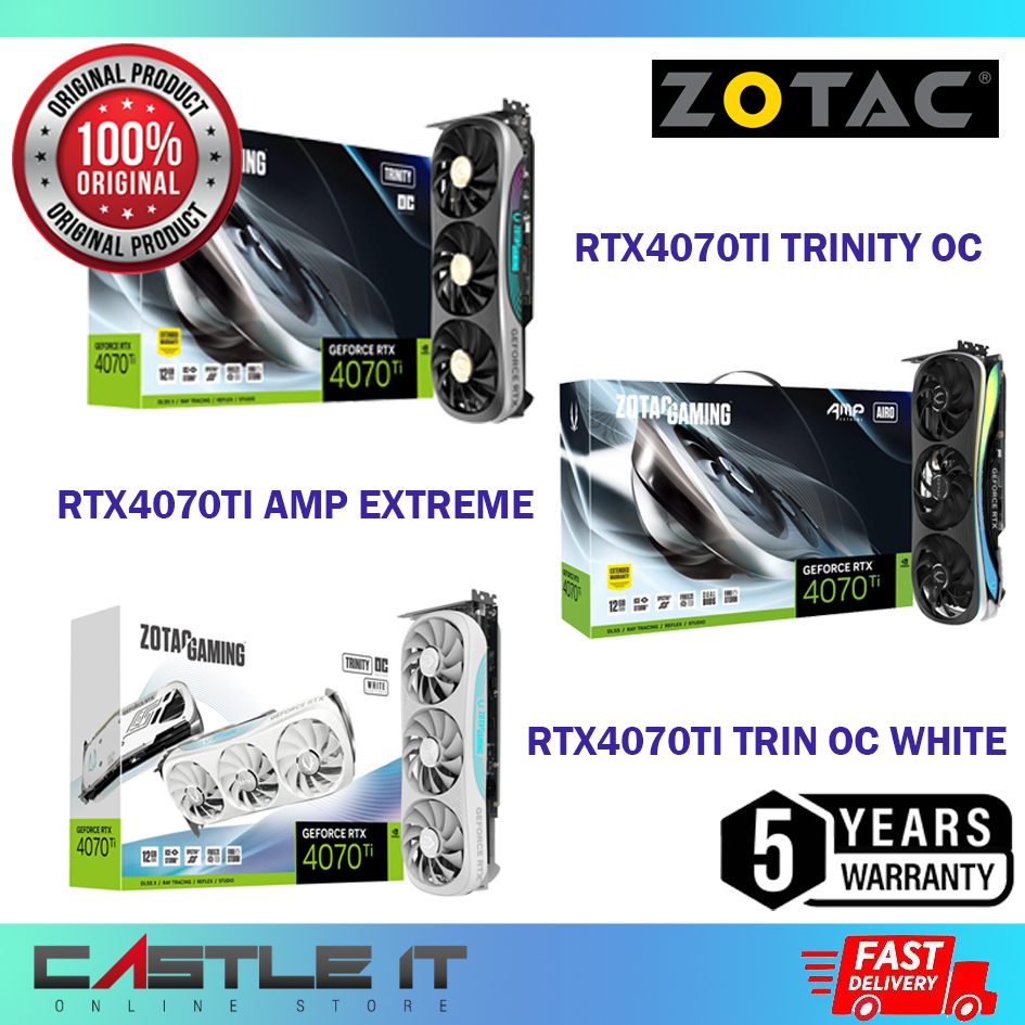 Zotac Gaming GeForce RTX 4070 Ti Trinity OC White Edition 12GB GDDR6X  192-bit Graphics Card