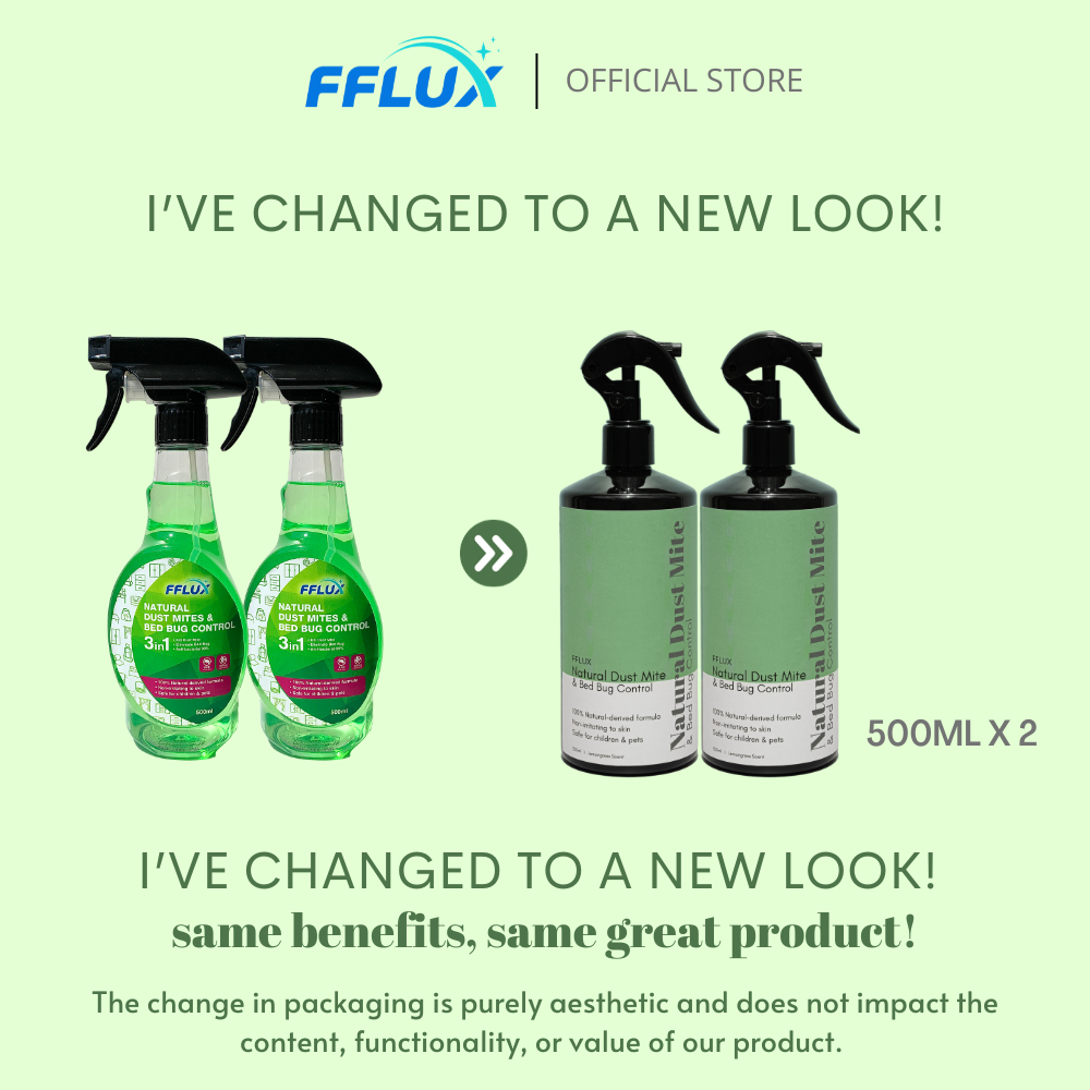 FFLUX Natural Bed Bug & Dust Mite Control Spray 500ml Bug Spray Pepijat