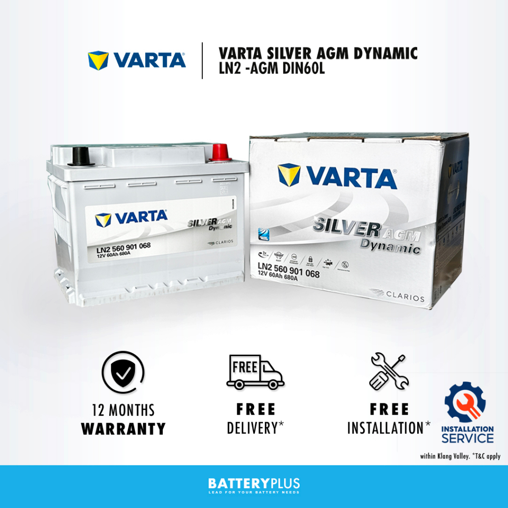 [ Installation Provided ] LN2 AGM | DIN60L | DIN60 Varta Silver AGM ...