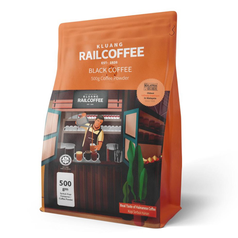 Original Kluang Rail Coffee 500gm Powder Serbuk Kopi Ah KluangRail